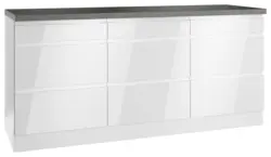 K&uuml;chenunterschrank Monza ca. 180x86 cm Wei&szlig;/Grau