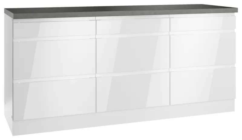 K&uuml;chenunterschrank Monza ca. 180x86 cm Wei&szlig;/Grau