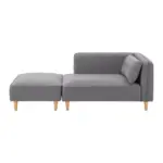 m&ouml;max Sofa Fanny Dunkelgrau Leinenoptik mit Hocker