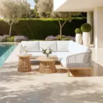 M&ouml;belix Loungegarnitur Mara Holz Outdoorstoff/Metall