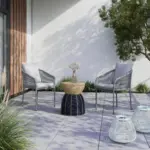 M&ouml;belix Gartensessel-Set 2-er Set Pepe Hellgrau Metall/Textil