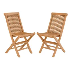 Gartenstuhl-Set Teak klappbar 2er-Set