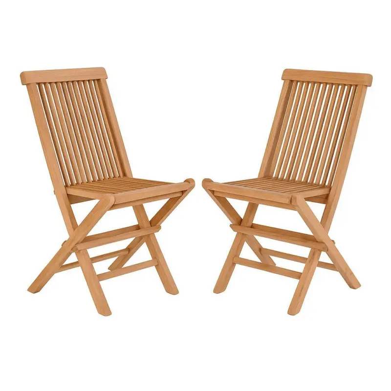 Gartenstuhl-Set Teak klappbar 2er-Set