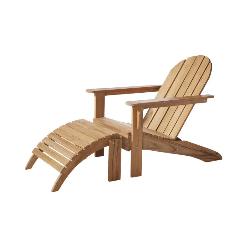 Gartenliege Adirondack Teak mit Hocker