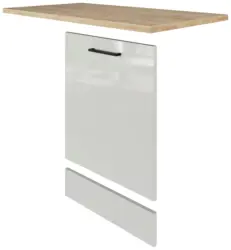 K&uuml;chenunterschrank Levi, in Lichtgrau gl&auml;nzend