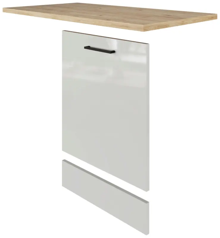 K&uuml;chenunterschrank Levi, in Lichtgrau gl&auml;nzend