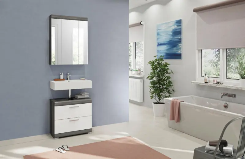 Badezimmer Scout 2-tlg. ca. 60 cm Anthrazit/Wei&szlig;