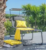 m&ouml;max Sonnenliege Bono Anthrazit aus Webstoff/Metall