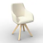 m&ouml;max Armlehnstuhl Serena Creme Chenille/Leinenoptik Drehbar