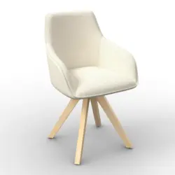 Armlehnstuhl Serena Creme Chenille/Leinenoptik Drehbar