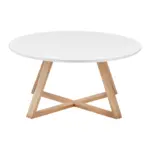 m&ouml;max Couchtisch Mattia Eiche/Wei&szlig; MDF rund