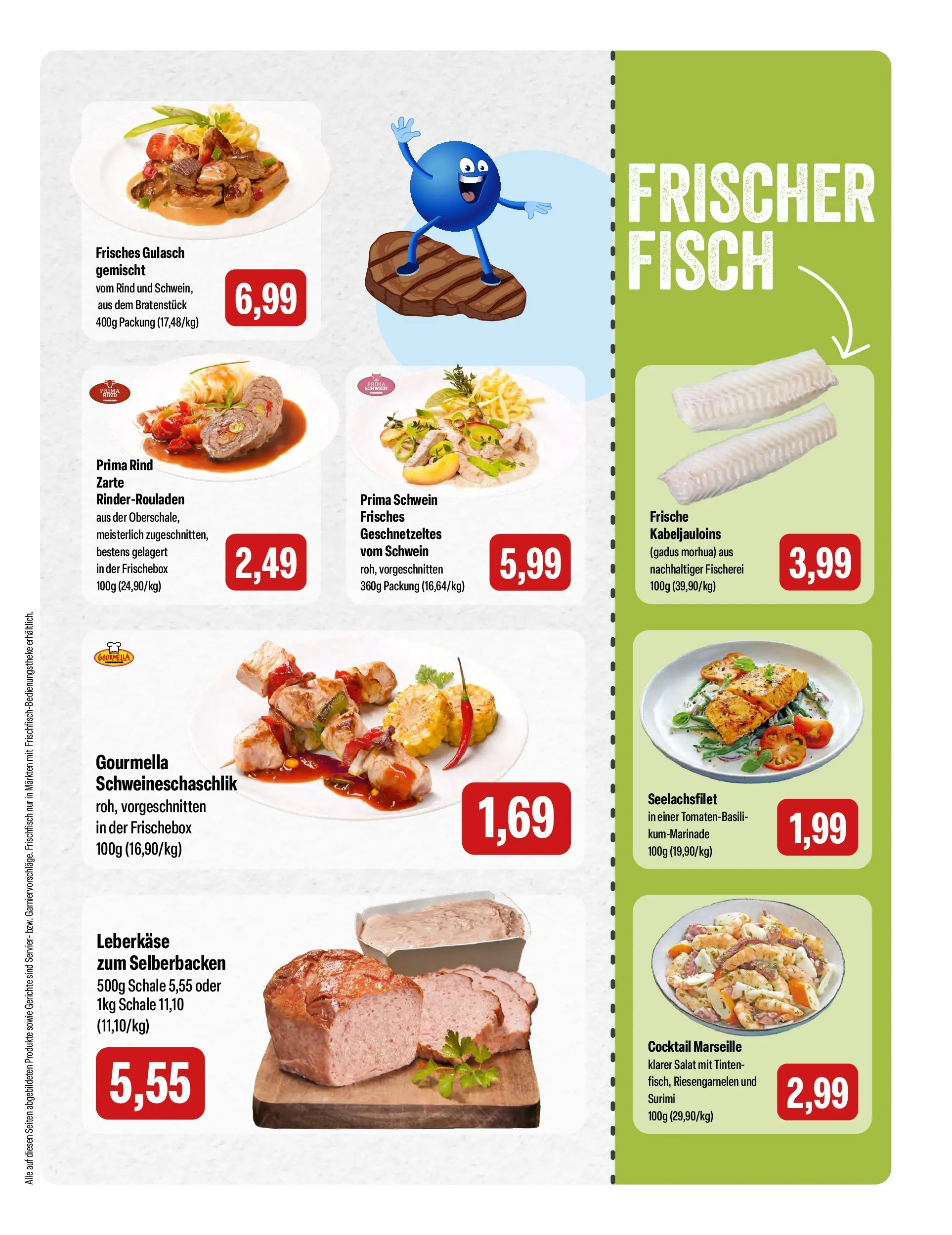 Feneberg Aktuelle Angebote (ab 15.04.2026) zum Blättern | Seite: 3 | Produkte: Rinderrouladen, Fisch, Gulasch, Salat