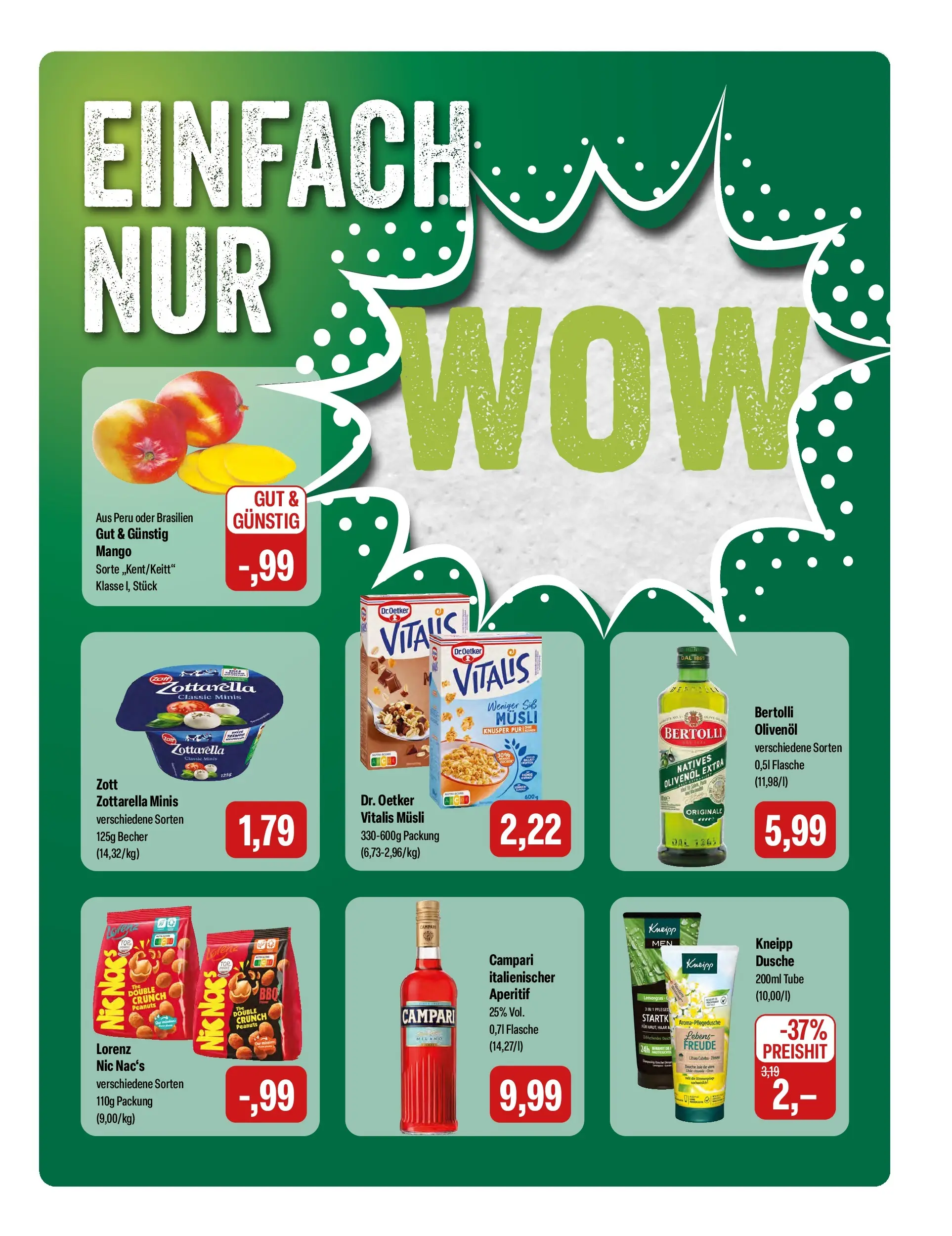 Feneberg Aktuelle Angebote (ab 15.04.2026) zum Blättern | Seite: 5 | Produkte: Musli, Campari, Bertolli olivenol, Mango