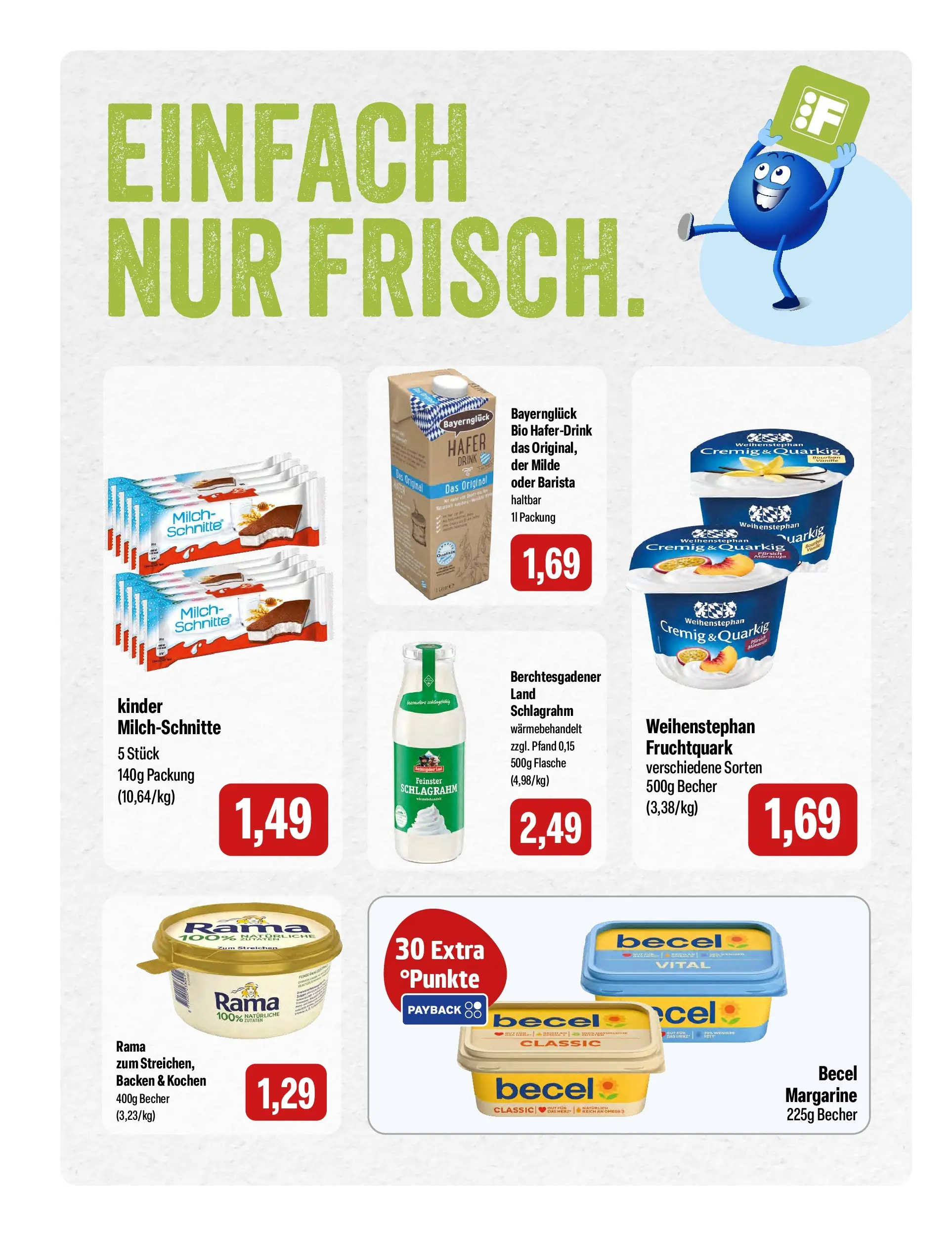Feneberg Aktuelle Angebote (ab 15.04.2026) zum Blättern | Seite: 8 | Produkte: Margarine, Rama, Milch, Becel