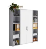 m&ouml;max Aktenschrank Office Edition Sw Set 3 hoch Grau/Wei&szlig;