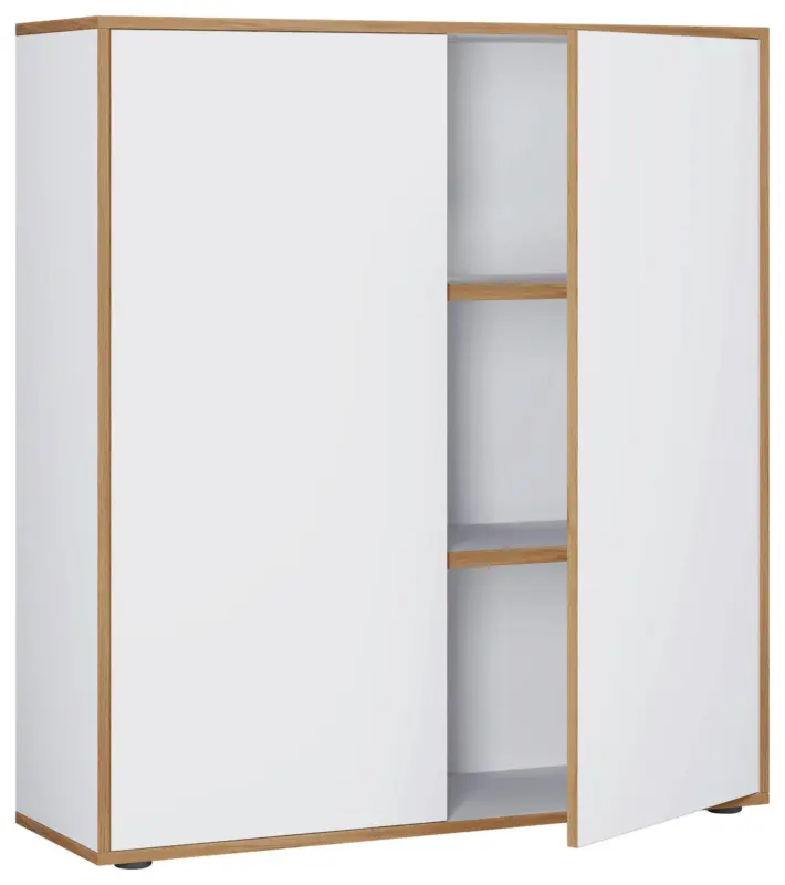 Aktenschrank Salia B100 Wei&szlig;/Honigeiche