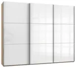 m&ouml;max Schwebet&uuml;renschrank Level 36D ca. 300 cm Wei&szlig;/Eiche Dekor