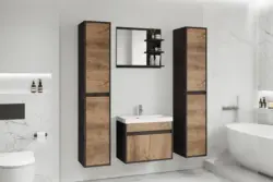 Badm&ouml;bel-Set 5-tlg. Cyprus ca. 120 cm Kastanienfarben