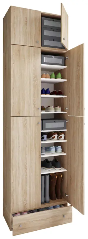 Schuhschrank Lona XXL ca.70x240x39cm Eiche Dekor