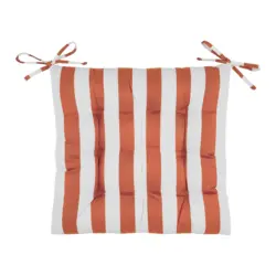 Sitzkissen Amore Streif Orange/Wei&szlig; ca. 45x45cm