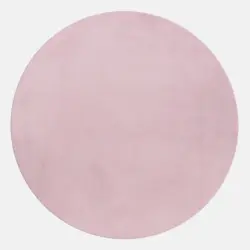 Hochflorteppich Pouffy Rosa &Oslash; ca. 120cm