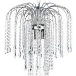 M&ouml;belix Kristall-H&auml;ngeleuchte Pioggia Chromfarben max. 6 Watt