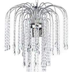 Kristall-H&auml;ngeleuchte Pioggia Chromfarben max. 6 Watt