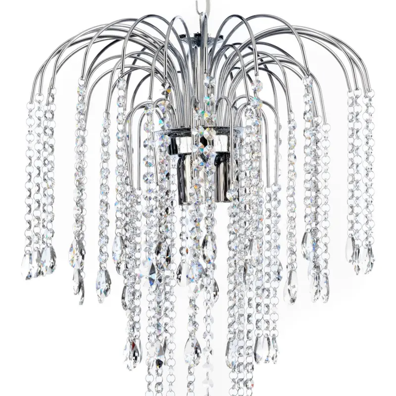 Kristall-H&auml;ngeleuchte Pioggia Chromfarben max. 6 Watt