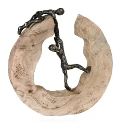 Skulptur Teamwork Hellbraun/Bronzefarben