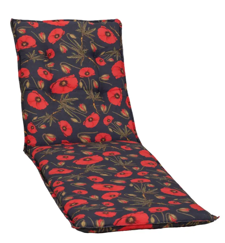 Liegenauflage Trondheim ca. 191x58cm Schwarz Mohnblume