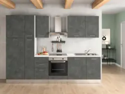 K&uuml;chenblock Afrodite 300 m. Ger&auml;t Dunkelgrau