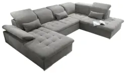 Wohnlandschaft Wayne U inkl. Kissen Schlammfarben