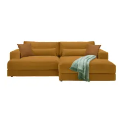 Ecksofa Fabiona rechts Senfgelb