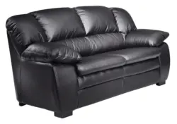 Zweisitzer-Sofa Casino I Schwarz Lederlook