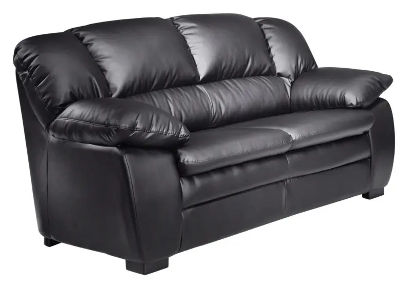 Zweisitzer-Sofa Casino I Schwarz Lederlook