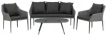 m&ouml;max Loungegarnitur Spoga 4-tlg. Grau/Schwarz