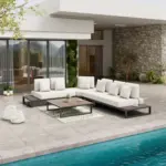 m&ouml;max Loungegarnitur Silvano Wei&szlig; Metall/Outdoorstoff