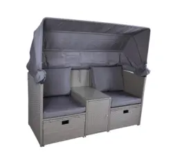 Loungegarnitur Saint-Tropez mit Dach Grau