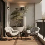 m&ouml;max Balkonset Isabel Hellgrau Metall/Outdoorstoff