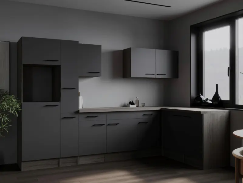 Eckk&uuml;che Oliver o. Ger&auml;te ca. 310x172cm Grau/Eichefarben