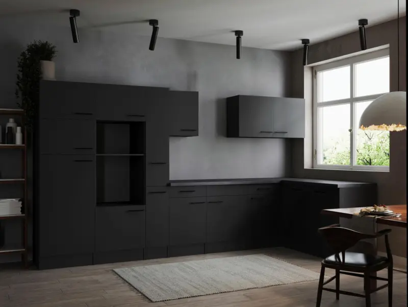 Eckk&uuml;che Oliver o. Ger&auml;te ca. 370x172cm Dunkelgrau