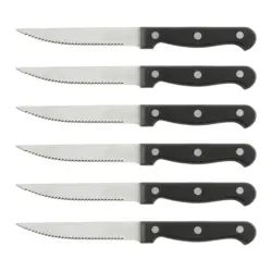 Steakmesserset Forsti Schwarz/Silber, 6 tlg.