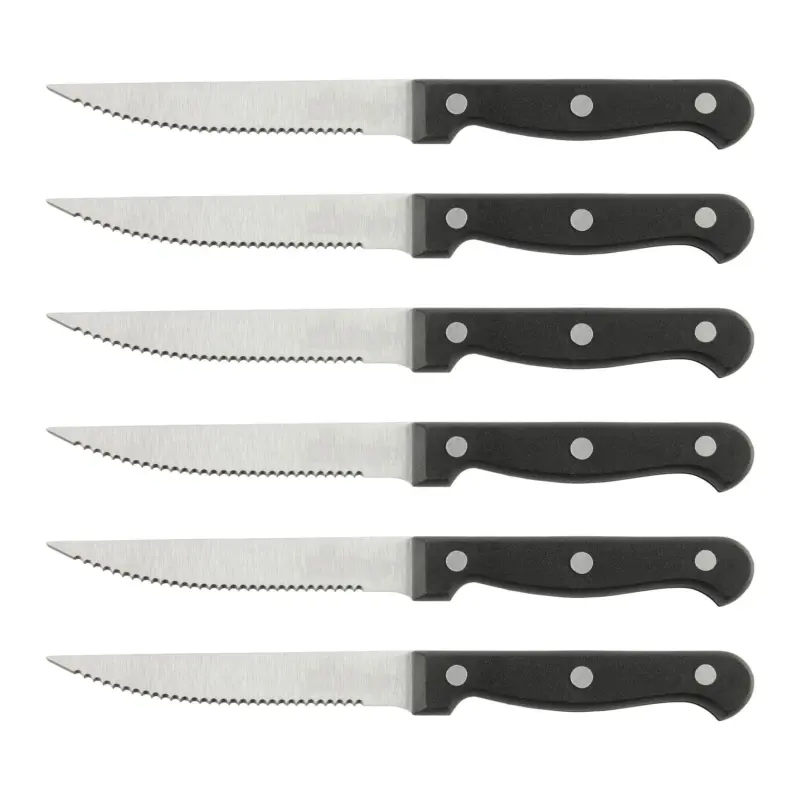 Steakmesserset Forsti Schwarz/Silber, 6 tlg.