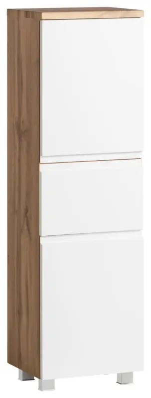 Midischrank Varese ca. 40x130 cm Wei&szlig;/Eiche