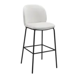 Barhocker Malea Beige Chenille Gepolstert