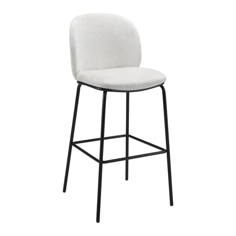 Barhocker Malea Beige Chenille Gepolstert