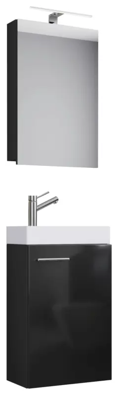 G&auml;stebad Slito 4-tlg. inkl. LED ca. 40 cm Schwarz