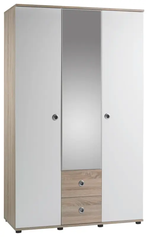 Kombischrank Wiki ca. 115x190 cm Wei&szlig;/Eiche