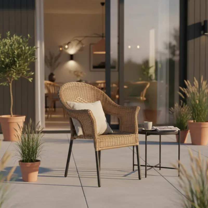 Gartensessel 2er-Set stapelbar Ravenna Kunststoffgeflecht