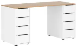 Schreibtisch Elma Wei&szlig;/Eichefarben